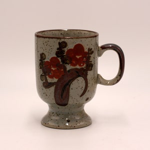 vintage speckled stoneware footed mug