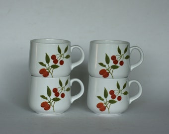 vintage Noritake Progression China Berries and Such coffee cups set of four
