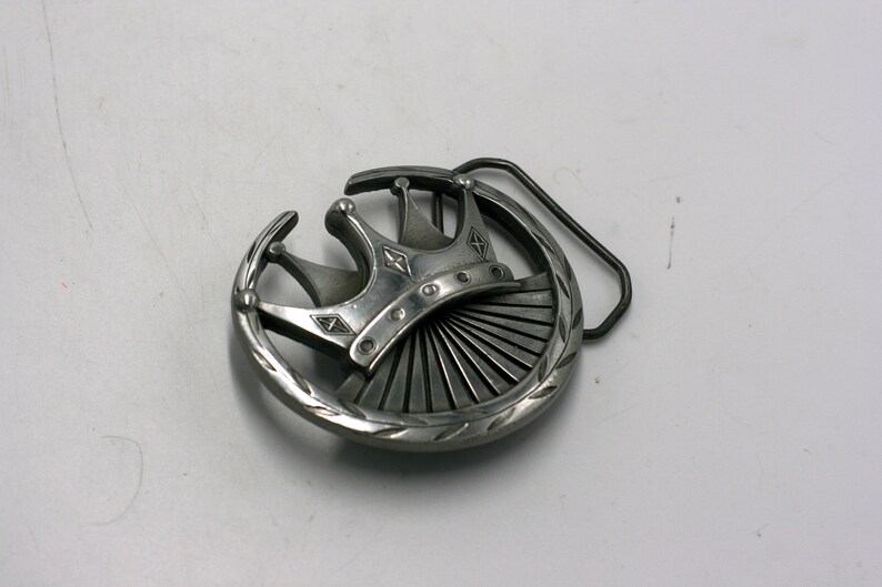 vintage silver crown belt buckle Great American products 2004 image 1