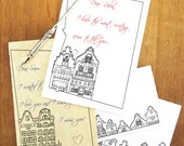 Dutch City Houses Letterhead *Digital Download* (for NORTH AMERICAN paper sizes)