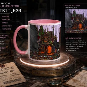 Surreal Fantasy City Mug, Blursed AI Mug, Maximalist, 11oz