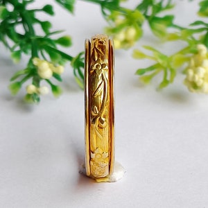 14Kゴールドメッキフラワースピナーリング：スターリングシルバーの不安解消ジュエリー