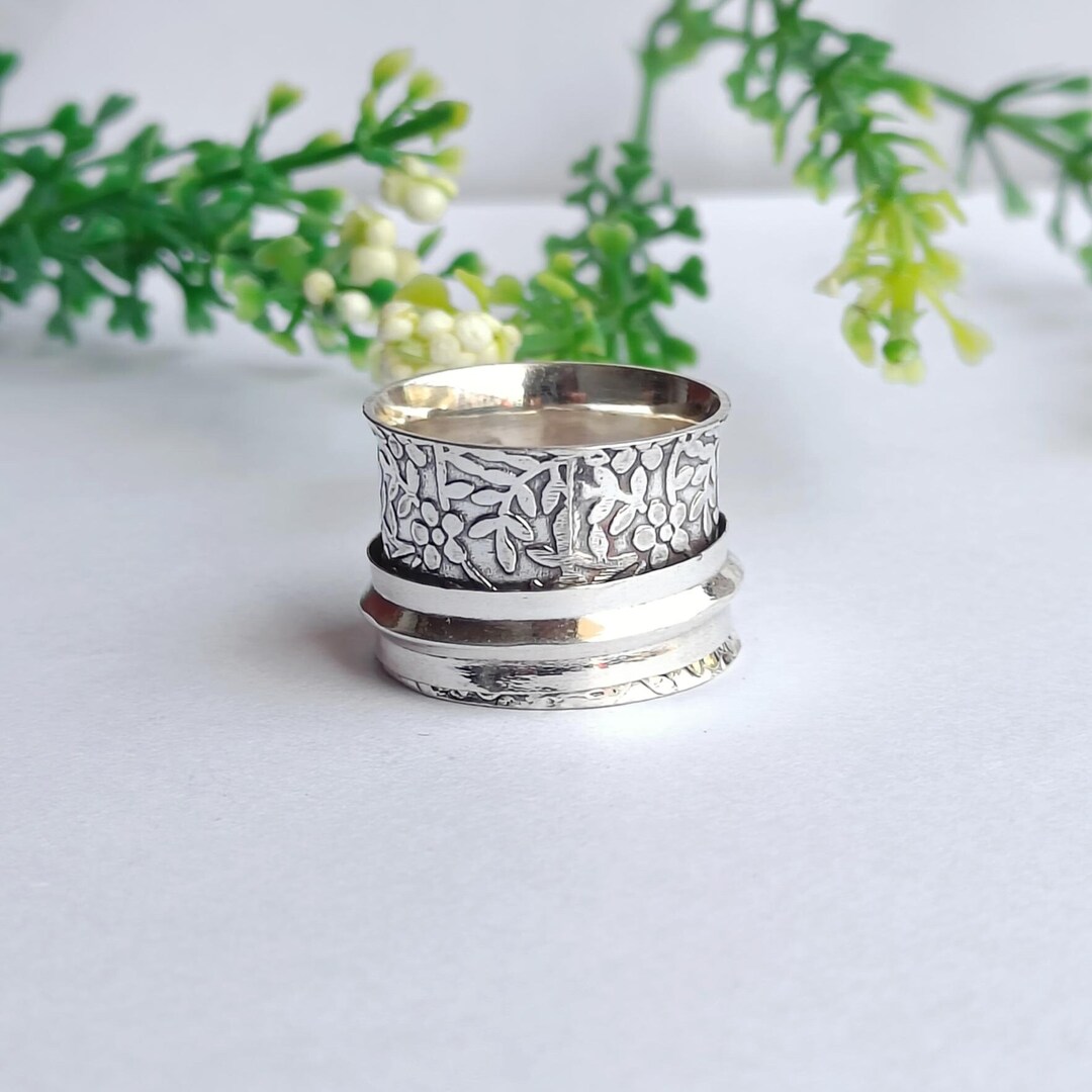 Sterling Silver Spinner Ring: Anxiety Relief, Meditation Ring - Etsy