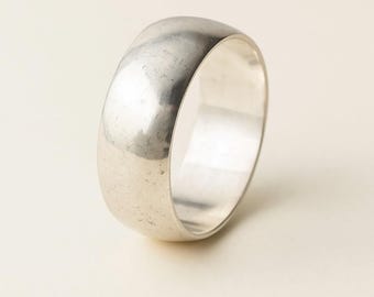 Chunky Sterling Silver Dome Ring | Unisex Wide Band