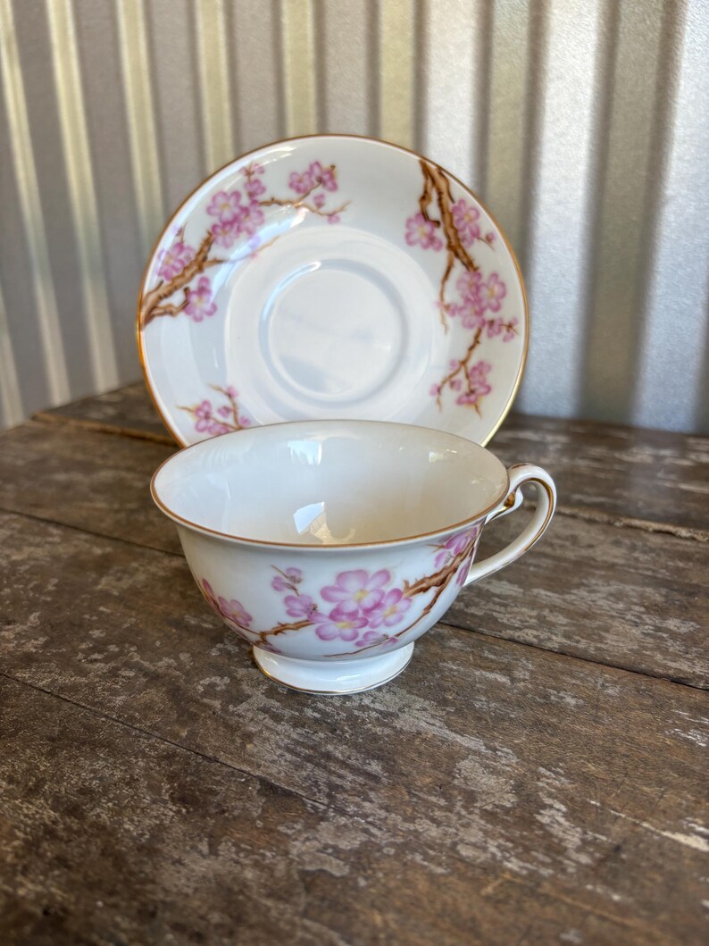 Asahi Cherry Tea Cup and Saucer/ Tea Party - Etsy