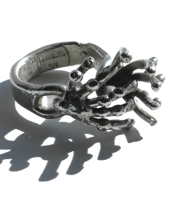 Signed PAL KEPENYES Skeleton Hand Ring - Unique A… - image 6