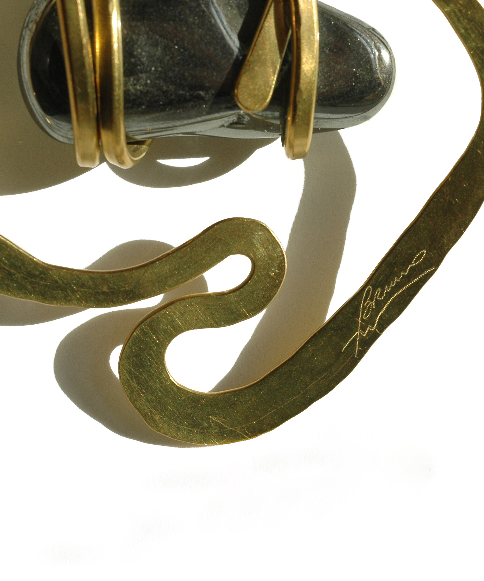 Huge Signed BRUNO Modernist Pendant Necklace Large Hammered Etsy Canada