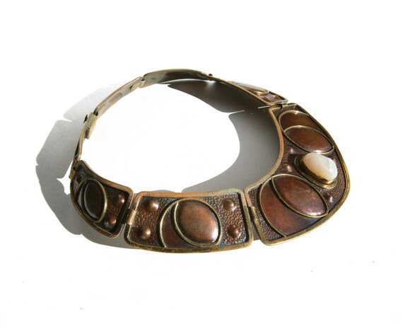 Signed ARTESANIA AMERI Collar Necklace + Cuff Bra… - image 3