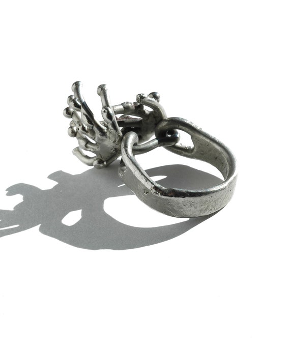 Signed PAL KEPENYES Skeleton Hand Ring - Unique A… - image 5