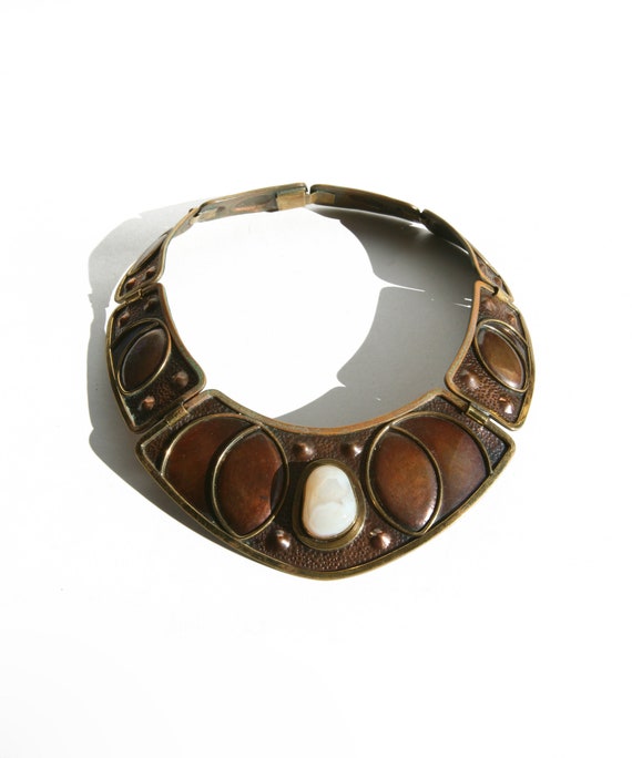 Signed ARTESANIA AMERI Collar Necklace + Cuff Bra… - image 4
