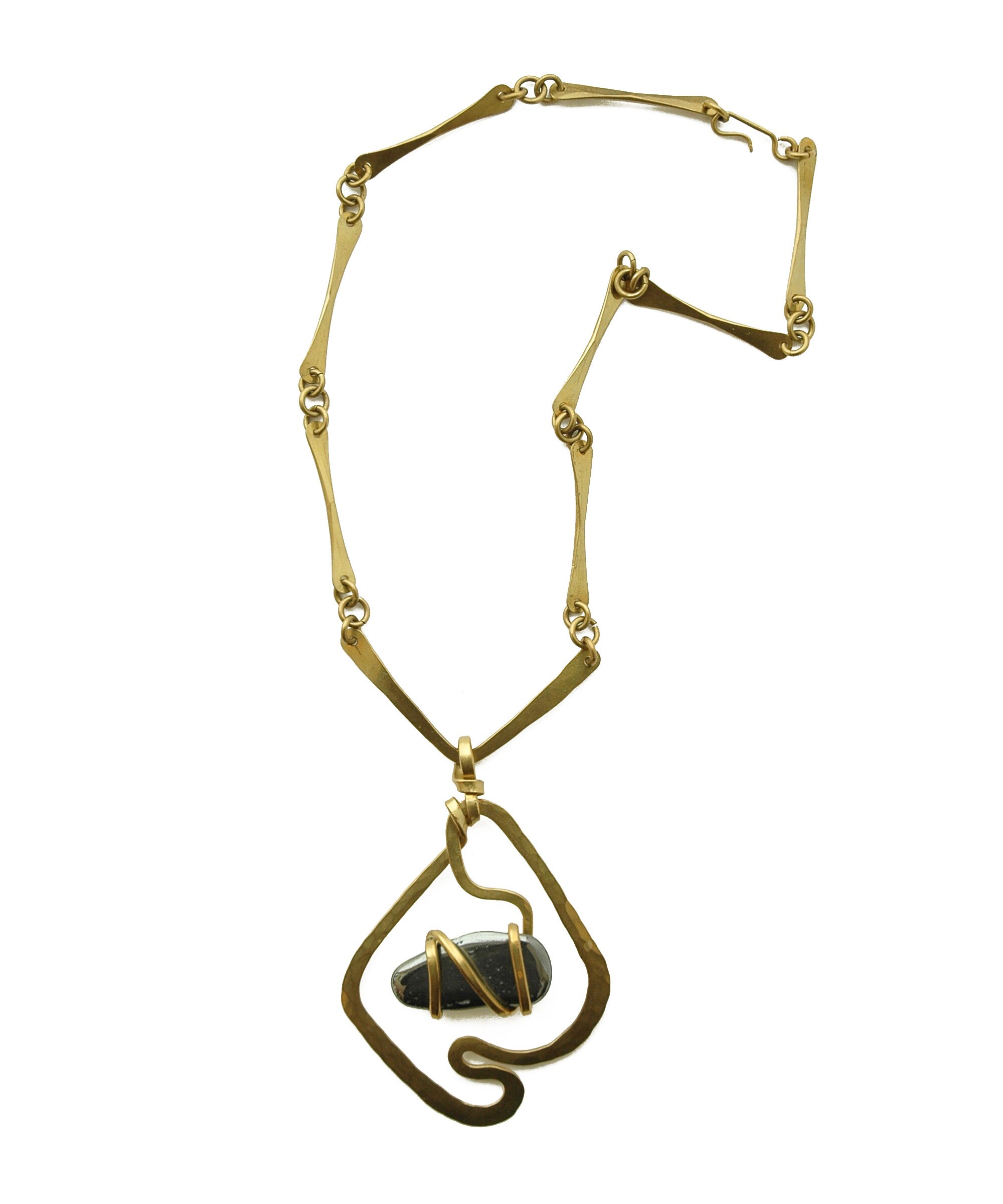 Huge Signed BRUNO Modernist Pendant Necklace Large Hammered Etsy Canada