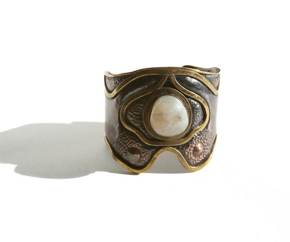 Signed ARTESANIA AMERI Collar Necklace + Cuff Bra… - image 10