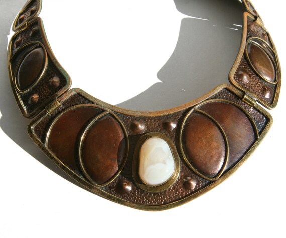 Signed ARTESANIA AMERI Collar Necklace + Cuff Bra… - image 5