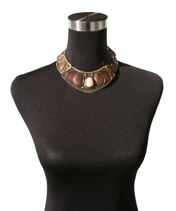 Signed ARTESANIA AMERI Collar Necklace + Cuff Bra… - image 7