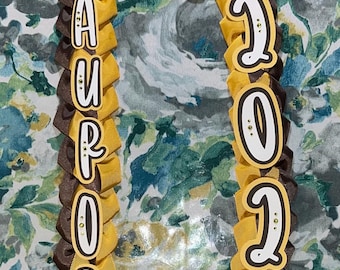 Honey Bear Single Double Ribbon Grad Lei Custom Graduation Gift Class 2026