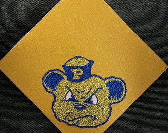 School College Mascot Logo Bedazzled Blinged Rhinestone Grad Cap Topper Custom Blinged Out Graduation Gift Class 2026