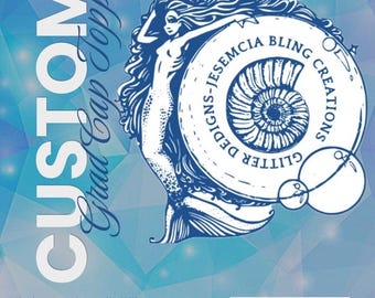 Custom Grad Cap Topper Bedazzled Blinged Rhinestone 2D/3D Plain Rolled Flower Grad Cap Topper Graduation Gift Class 2026