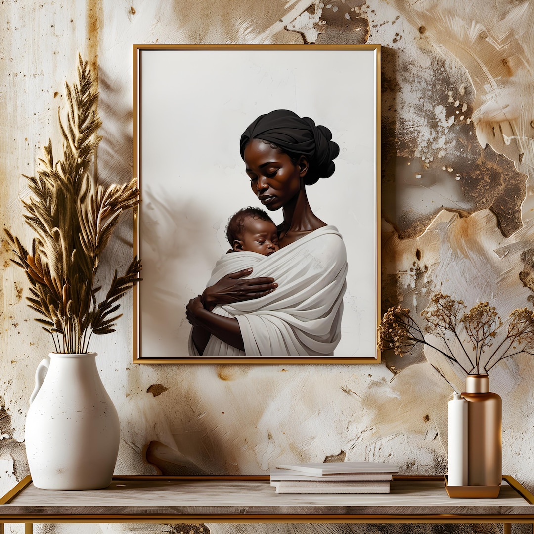 Mother and Child Printable Wall Art – Mother's Day Gift - Black and ...