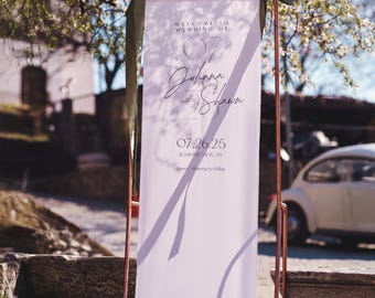 Fabric Wedding Sign Custom Linen Welcome Banner, Large Personalized Ceremony & Reception Decor, Perfect Rustic or Boho Wedding Gift