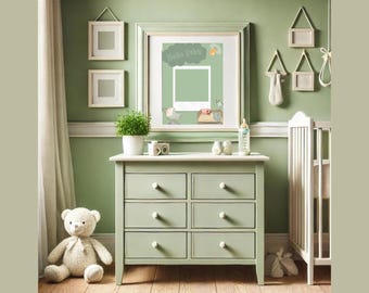 Customizable Baby Photo Frame - Nursery Wall Art - Digital Download for Baby Room Decor