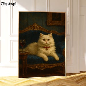 Retro kat martini kunst aan de muur | Decoratie barwagen | Cocktailkunst | Vintage olieverfschilderij bardecoratie | Zwarte kattenprint | Schattige kattenkunst | Poster: