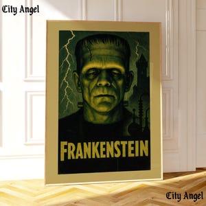 Frankenstein (1931) Classic Horror Movie Retro Poster | Horror Movie Poster | Vintage Classic Horror Movie Print Poster | Universal Monsters