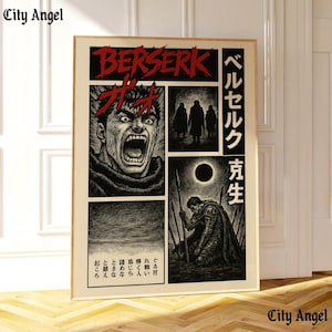 Berserk Anime/Manga Vintage Retro Poster | TOKYO, JAPAN | Nana Osaki & Komatsu | High-Quality Aesthetic Guts | Griffith | Casca | Judeau