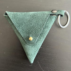 Natural leather keychain and mini purse