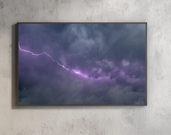 Lightning Strike Print | Dramatic Thunderstorm Sky | Atmospheric Storm Art | Living Room Wall Decor | Nature Lover Gift