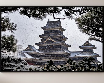 Matsumoto Castle (Crow Castle) Winter Fine Art Photography Print, Nagano Japan