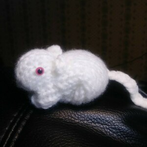 Knitted White Gerbil 12 image 5