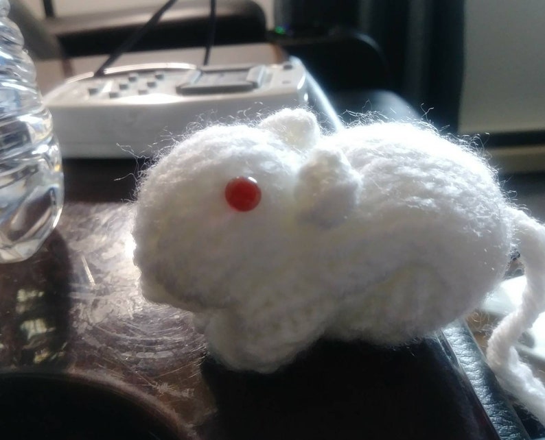 Knitted White Gerbil 12 image 6