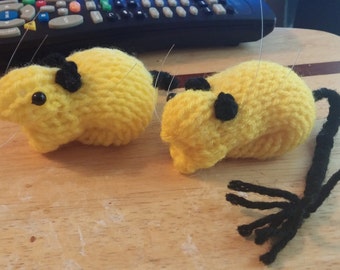 Knitted Gerbil - Pittsburgh Steeler Yellow Black