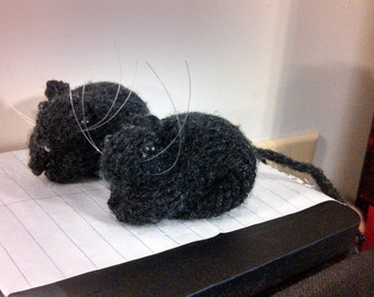 Knitted Black Gerbil