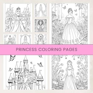 Princess Coloring Book: 20 Magical Pages for Kids (PDF Pattern)
