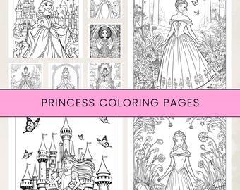 Princess Coloring Book: 20 Magical Pages for Kids (PDF Pattern)