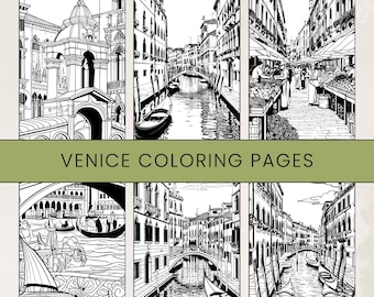 Venice Italy Coloring Pages: Venetian Architecture (Digital Download)