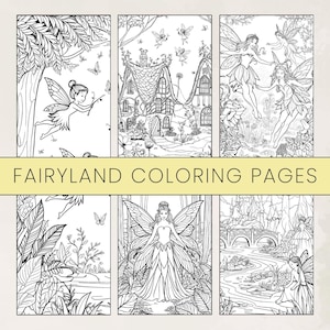 Fairy Coloring Pages: Mystical Fairyland Designs (Digital Download)