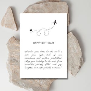 Afdrukbare reiskaart, verjaardagskaart, gelukkige verjaardag, kaart voor haar, kaart voor hem, gepersonaliseerd cadeau, digitaal, cadeau, reizen, avonturenkaart