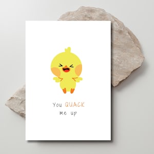 Funny Printable Birthday Card, You Quack Me Up, Duck Baby Card, Printable Card for Friend, Instant Download