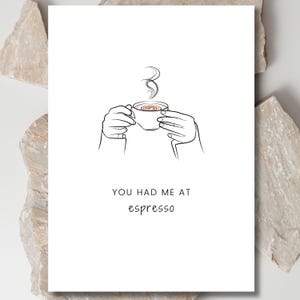 Espresso Coffee Card: Romantic Birthday Gift (Digital Download)