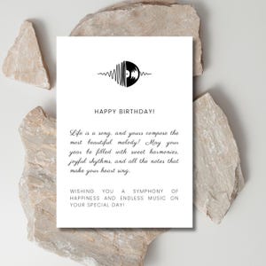 Tarjeta musical imprimible, tarjeta de cumpleaños, feliz cumpleaños, tarjeta para ella, tarjeta para él, regalo personalizado, digital, regalo, música, canción, cantar, melodía