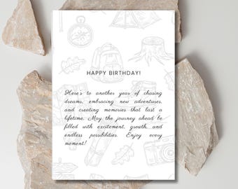 Adventure Birthday Card: Travel Theme (Digital Download)