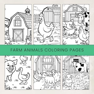 Farm Animals Coloring Pages: Kids & Adults Activity (Digital Download)