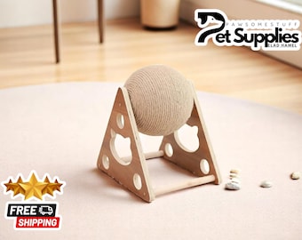 Cat Scratching Ball | Natural Sisal Toy for Kittens | Wear-Resistant Grinding Paw Board | Durable Wood Scratcher | Modern Pet Accessories