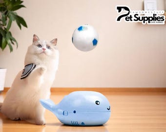 Electric Floating Ball Toy | Whale Shape Powered Fan | USB Portable Dual Function | Cute Interactive Accessory | Fun Gift Idea