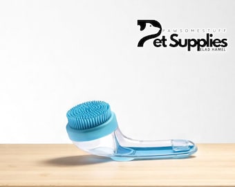 Long Handle Pet Brush | Silicone Bath Comb | Soft Grooming Tool | Dog Massage Cleaner | Cat Scrub Aid | Easy Fur Removal