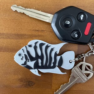 Convict Cichlid Fish Keychain - 3D Printed Aquarium Lover Gift - Custom Fish Accessory
