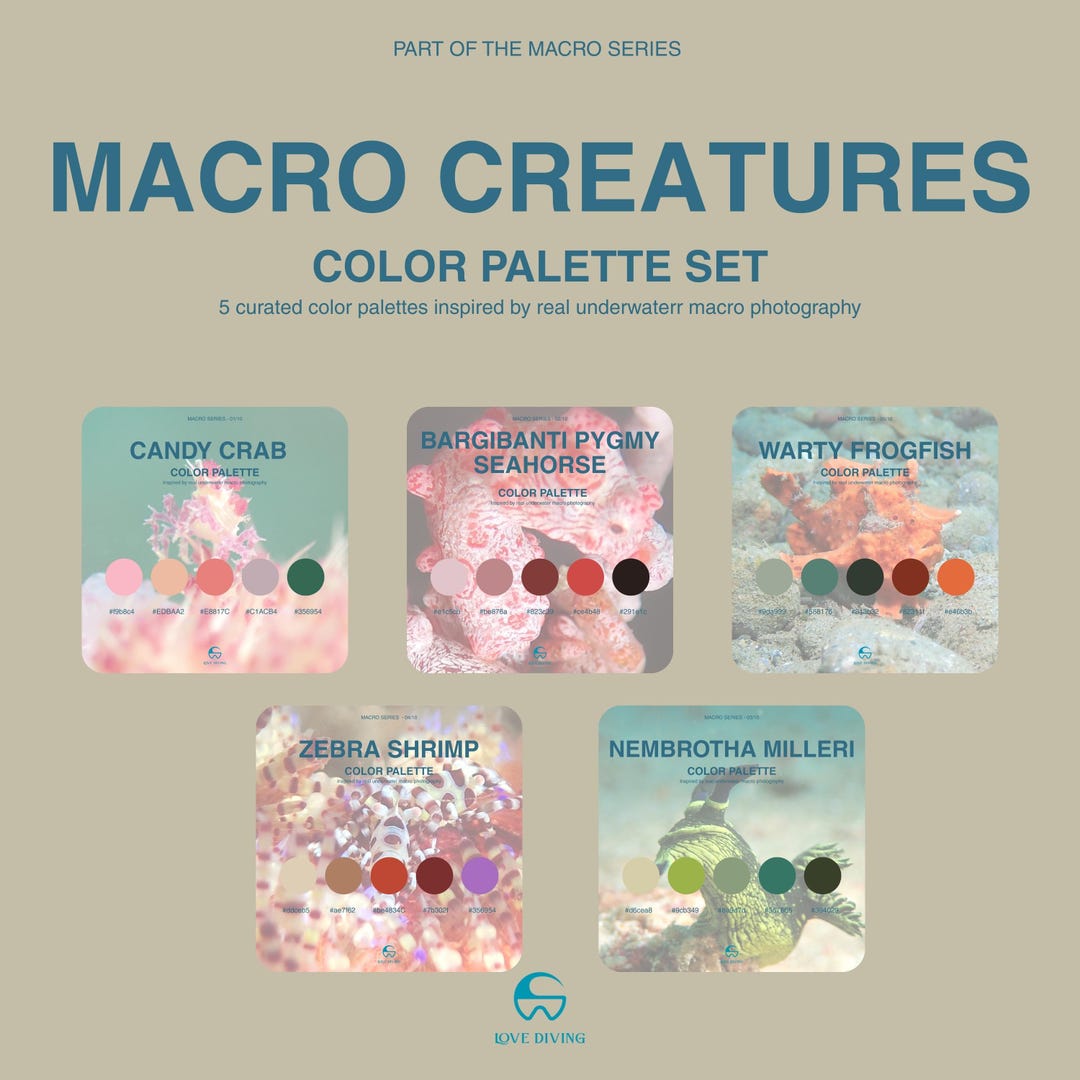 Underwater Macro Color Palette Bundle | Ocean-inspired Design (digital ...