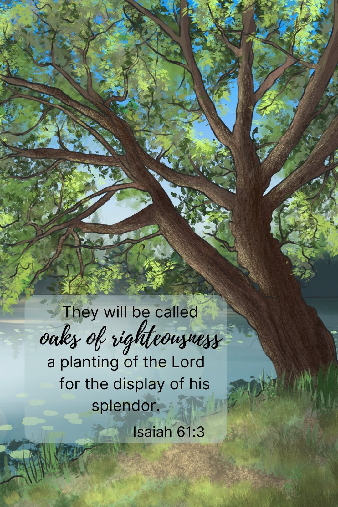 Isaiah 61 3 Oaks Of Righteousness Scripture Art Instant Download Etsy